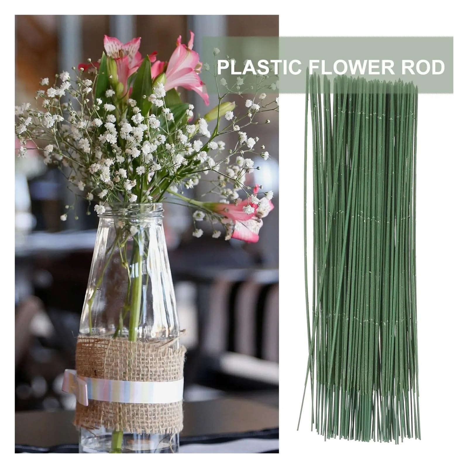 Amazon｜100 個 25 センチメートルプラスチック花茎造花スティック